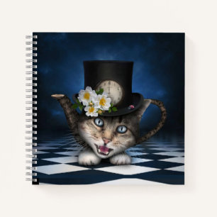 Carnet Awesome Mad Hatter Teapot Chat Conception Whimsica