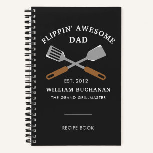 Carnet Awesome Papa BBQ Père Recette personnalisée Recett