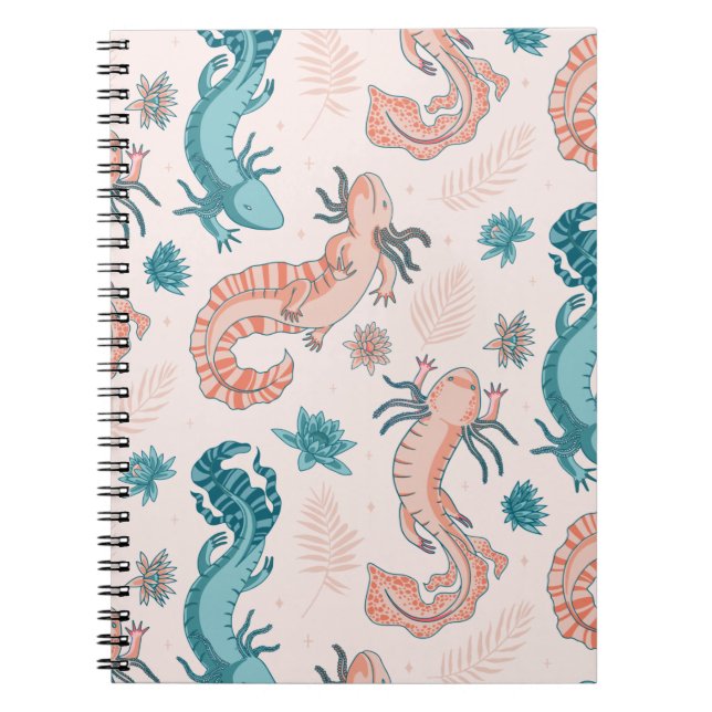 Carnet Axolotl mignon Motif Kawaii Animal (Devant)