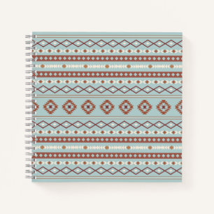 Carnet Aztec Mixte Motif Motif Rusts Crème Bleu