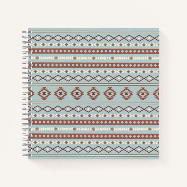 Carnet Aztec Mixte Motif Motif Rusts Crème Bleu (Devant)