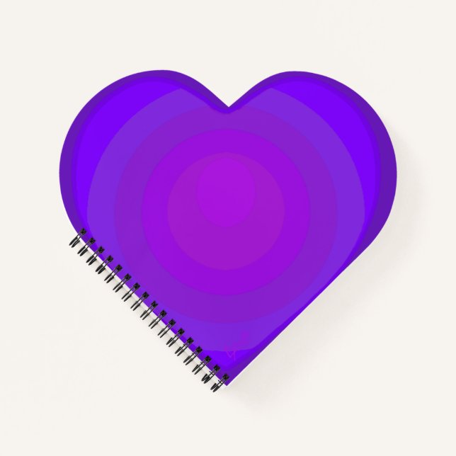 Carnet B&W Purple Hearts Beating (Devant)