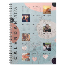 Baby Blue 2023 Calendrier journal, 6 photos person