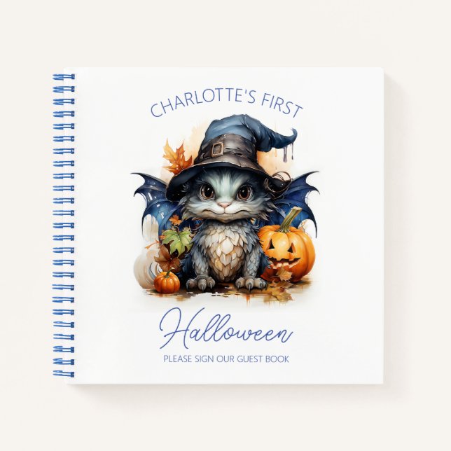 Carnet Baby Dragon Baby's First Halloween Guest Book (Devant)