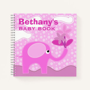 Carnet Baby Pink Elephant Personnalisé Baby Book