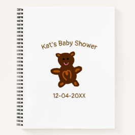 Carnet baby shower Brown ours en peluche ajouter nom date