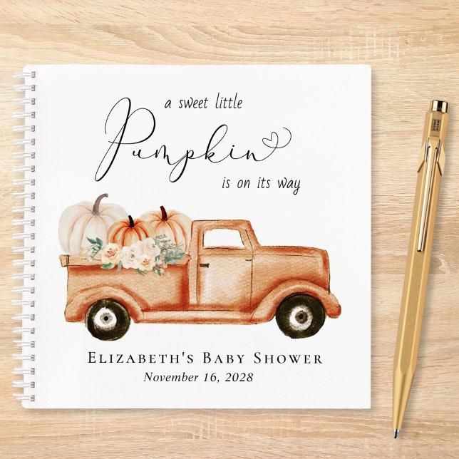 Carnet Baby shower d'aquarelle Citrouille (Créateur téléchargé)