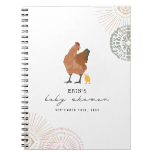 Carnet Baby shower de fille de poulet rose