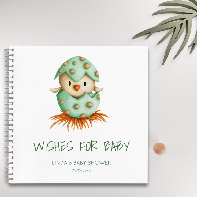 Carnet Baby shower d'éclosion d'oiseaux verts Voeux pour  (Créateur téléchargé)