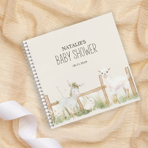 Carnet Baby shower des animaux de ferme Meadow Friends