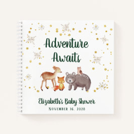 Carnet Baby shower d'hiver sur les animaux des bois