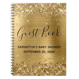 Carnet Baby shower d'huile d'or Glittery