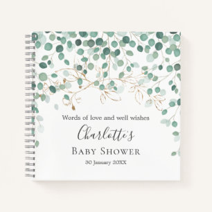 Carnet Baby shower Feuille d'or Eucalyptus Foliage