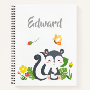 Carnet Baby Skunk, Papillon & Fleurs