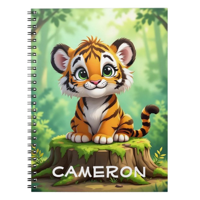 Carnet Baby Tiger | Belle caricature de l'art de la pépin (Devant)