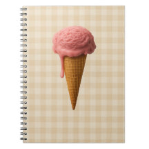 Back to school spiral notebook pink and beige