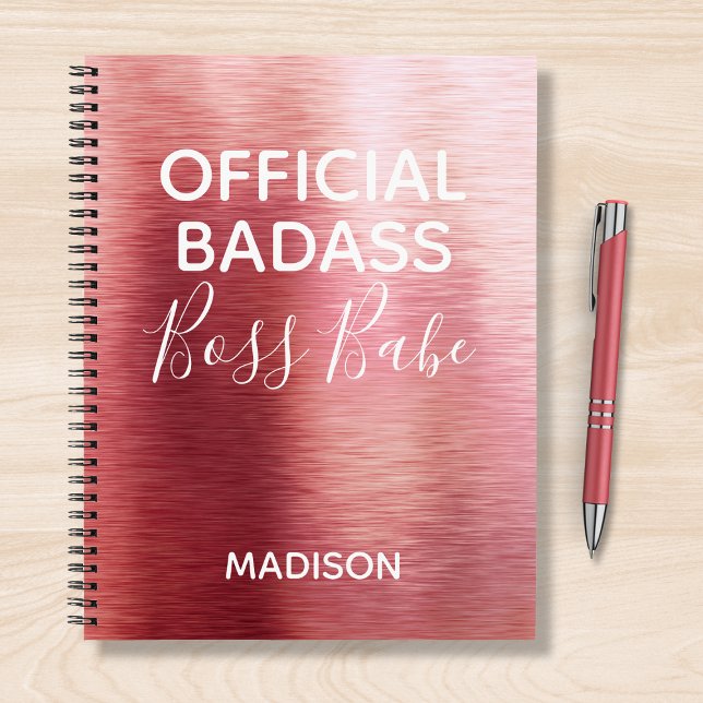 Carnet Badass officiel Boss Babe Rose métallique Nom Or (Créateur téléchargé)