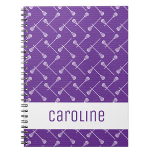 Carnet Baguettes blanches de crosse violet à motif
