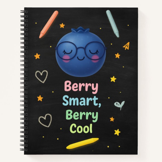 Carnet Baie Smart Baie Cool – Tableau bleu à la myrtille (Devant)