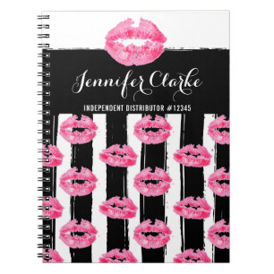 Carnet Baiser de lèvres de rose de distributeur de rouge