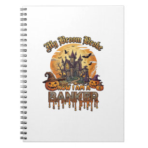 Carnet Balai Banquier Cassé Maison Hantée Halloween Sorci