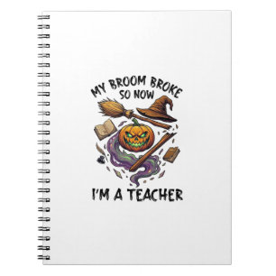 Carnet Balai Cassé Professeur Halloween Citrouille Chapea