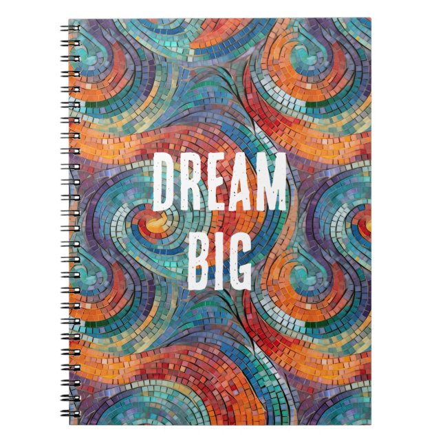 Carnet Balayage bleu rouge orange (Devant)