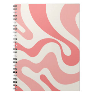 Carnet Balayage liquide Abstrait en rose tendre