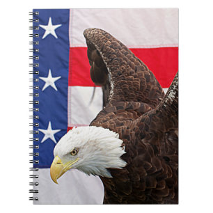 Carnet Bald Eagle avec le drapeau américain