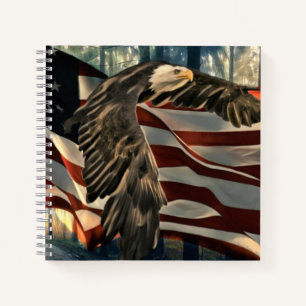 Carnet Bald Eagle Drapeau américain Country Road