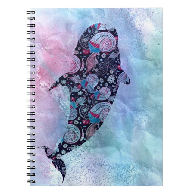 Carnet Baleine ornementale de silhouette (Devant)
