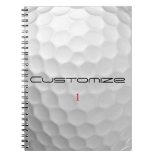 Carnet Balle de golf blanche texturée avec nom et numéro 