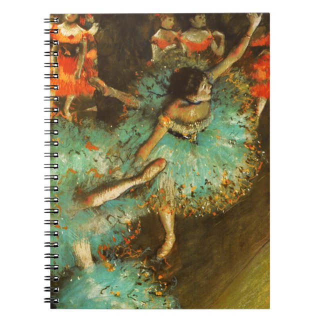 Carnet Ballerina Dance Green Dancer Edger Degas Peinture (Devant)