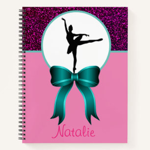 Carnet Ballerina Dance Parties scintillant et Bow