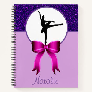Carnet Ballerina Dance Parties scintillant et Bow