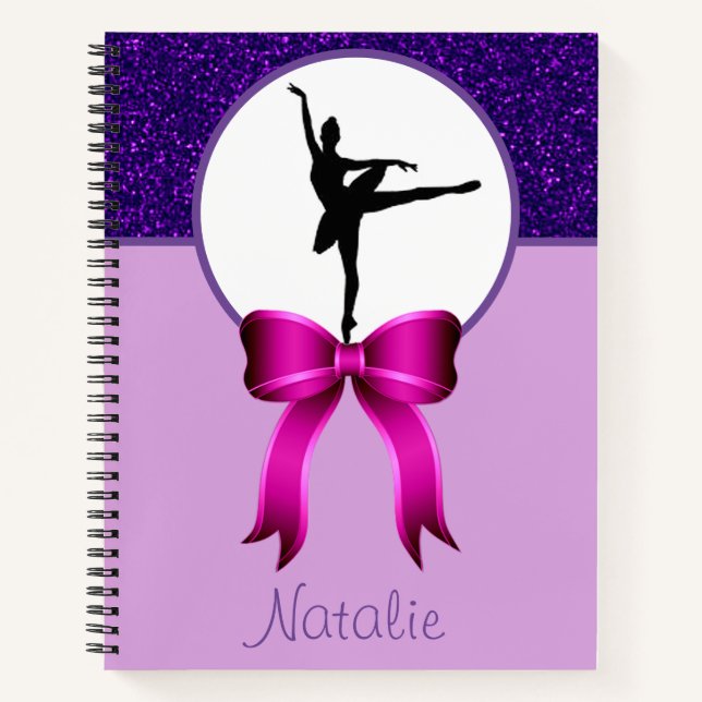 Carnet Ballerina Dance Parties scintillant et Bow (Devant)