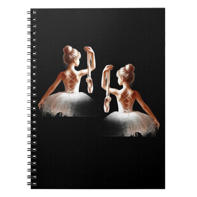 Carnet "Ballerina Dreams - Aquarelle Danse Spirale Notebo (Devant)