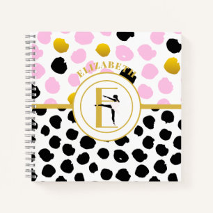 Carnet Ballerina Or Rose Ballet Girls Danse Monogramme