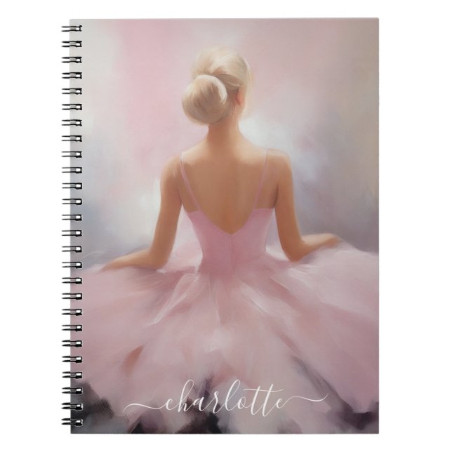 Carnet Ballerina peinte en rose (Devant)