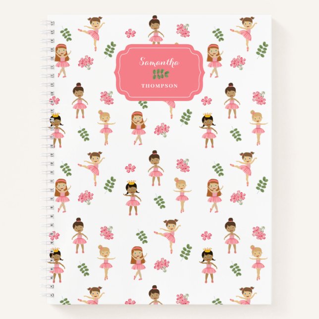 Carnet Ballet Rose Ballerines Danse Motif Fille (Devant)