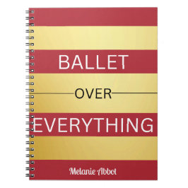 Carnet "BALLET SUR TOUT" BLANC rose & or rayé