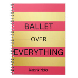 Carnet "BALLET SUR TOUT" Pink & Gold Striped