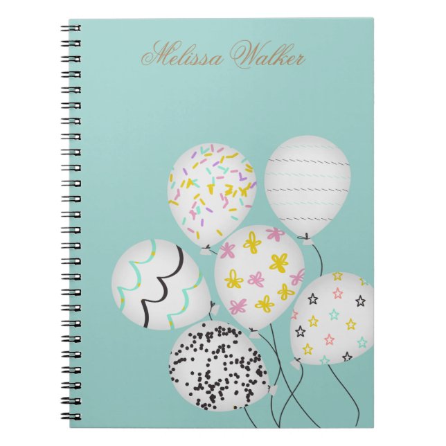 Carnet ballons colorés mignon monogramme (Devant)