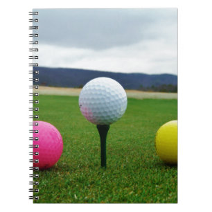 Carnet Ballons de golf colorés, tee de montagne