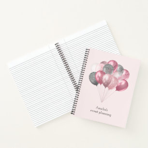 Carnet Ballons Pailletés Rose et Argent