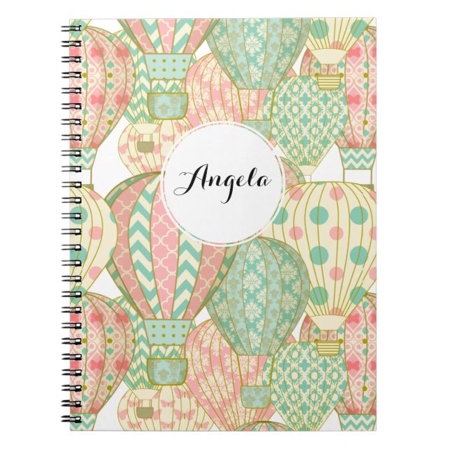 Carnet Ballons Pastel Pink et Blue Hot Air (Devant)