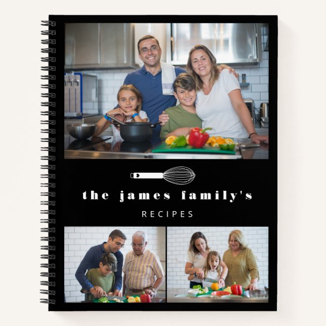 Carnet Balloon noir Whisk Photos Recettes de famille (Devant)