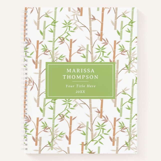Carnet Bambou Foliage Oriental Feuilles de verdure (Devant)
