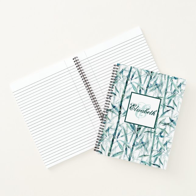 Carnet Bambou, monogramme, personnalisé, (Intérieur)