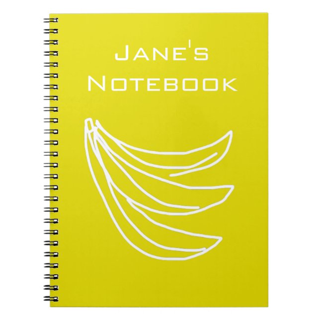 Carnet Banane heureuse jaune funky (Devant)